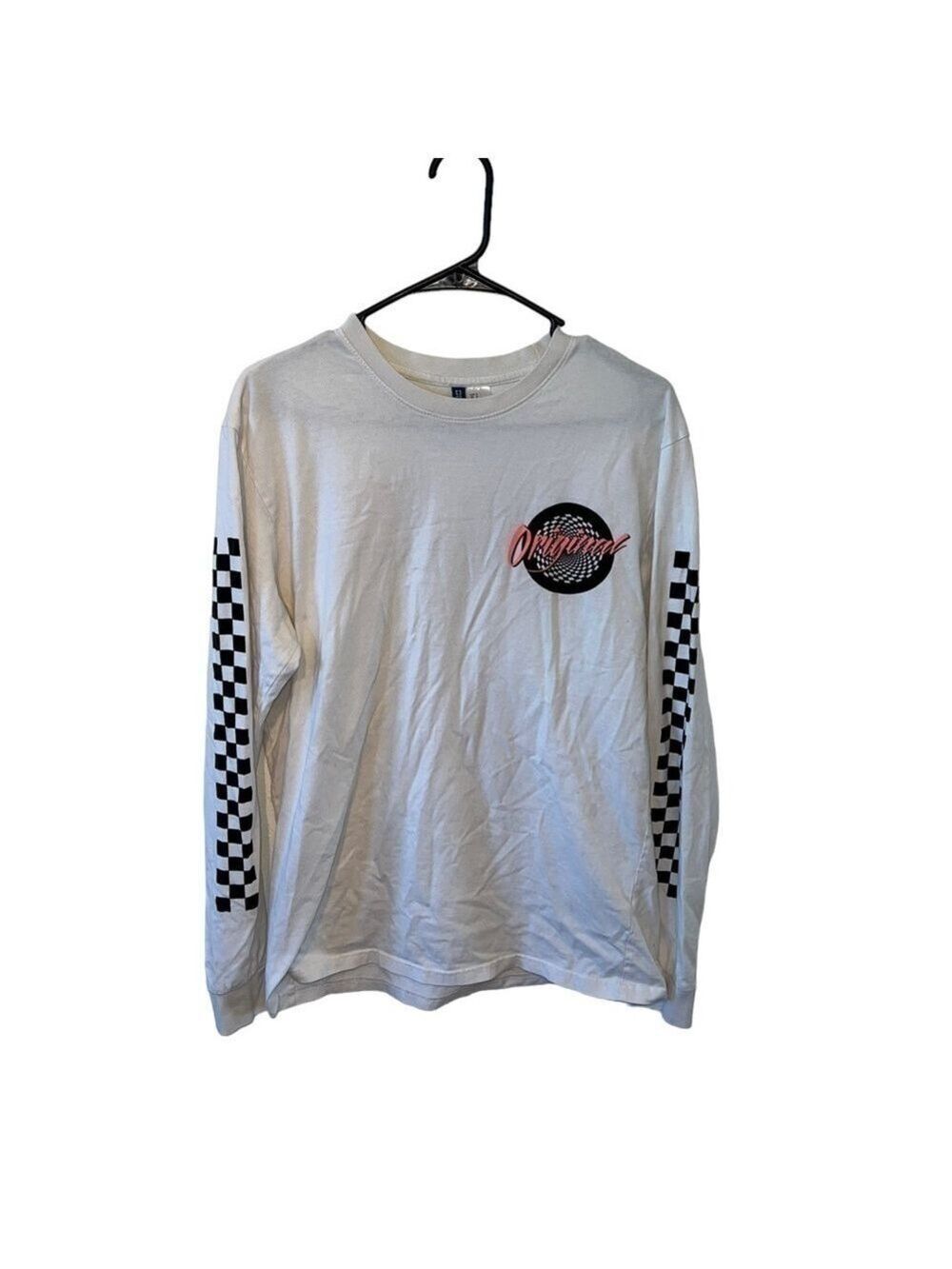 Divided Original White Long Sleeve Tee Shirt Size Small